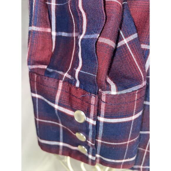 Wrangler-Mens Long Sleeve Western Pearl Snap Shirt, XL Plaid - Picture 5 of 7